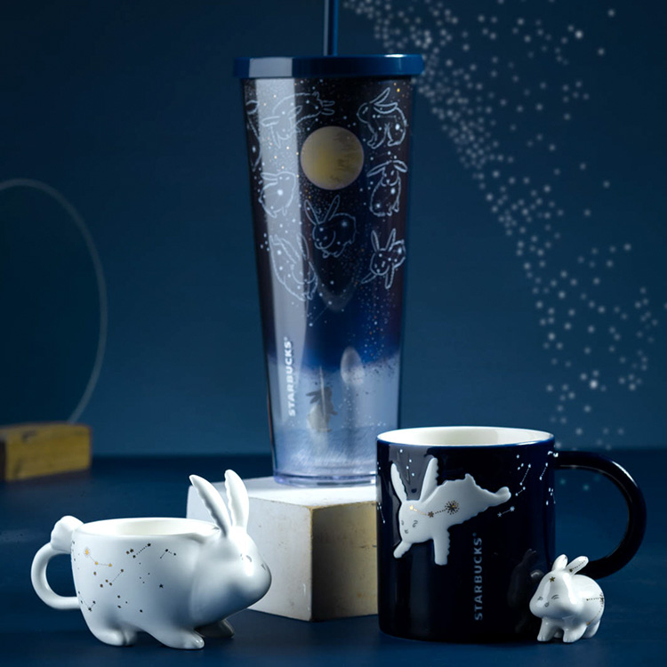 2021 Starbucks Autumn Animal Rabbit Glass Ceramics Cup Mug Bottle Tumbler Gift 