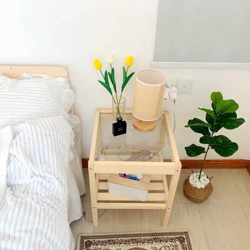 light wood bed side table