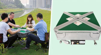 This Foldable Mahjong Table Comes In A Luggage Case With Wheels So You Can Take Your Games Outdoors