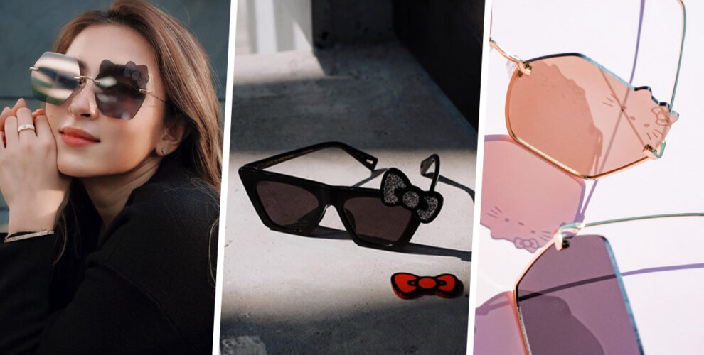 Women's cat-eye sunglasses with interchangeable lenses