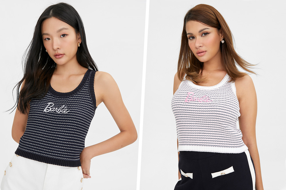 Barbie embroidered crop top in white!