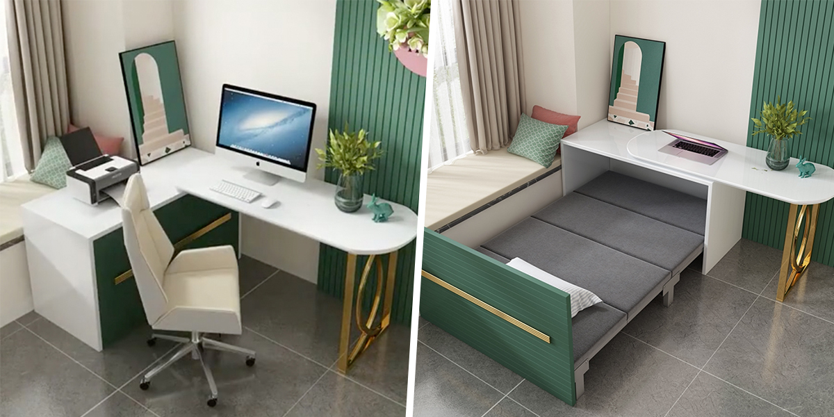 This Study Table Set Doubles Up As A Folding Bed So You Can Work From Home In Minimalistic Comfort