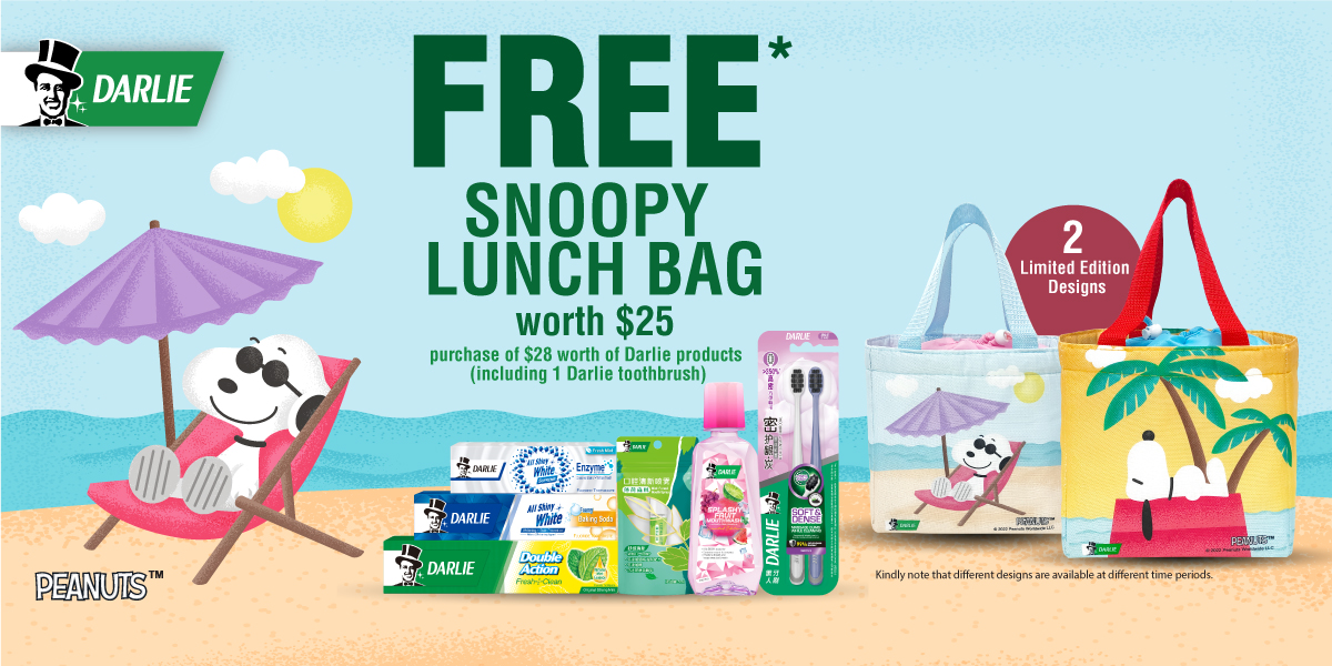Darlie x Snoopy free lunch bag redemption visual poster