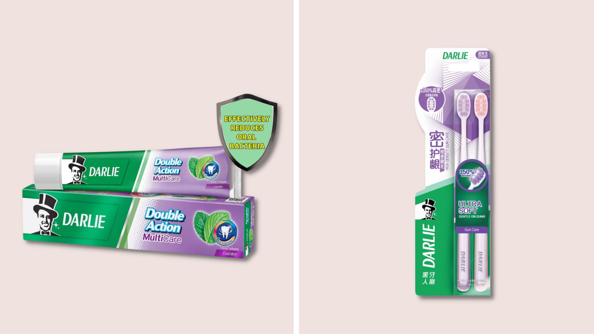 Darlie Double Action Toothpaste and Toothbrush — MultiCare and Ultra Soft