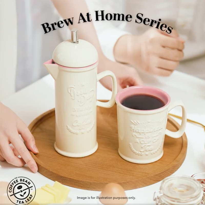 Coffee Bean Has A Minimalistic Ceramic French Press & Mug Set