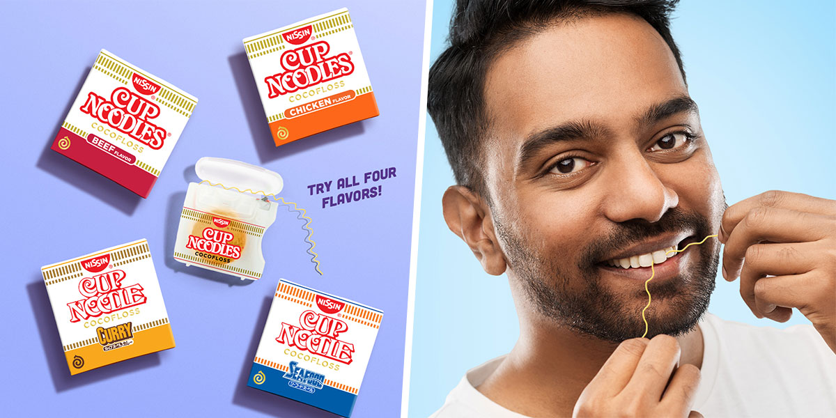 This Nissin Tooth Floss Looks Like Chicken & Beef “Noodles” For An Extra Taste To Keep Your Teeth Clean