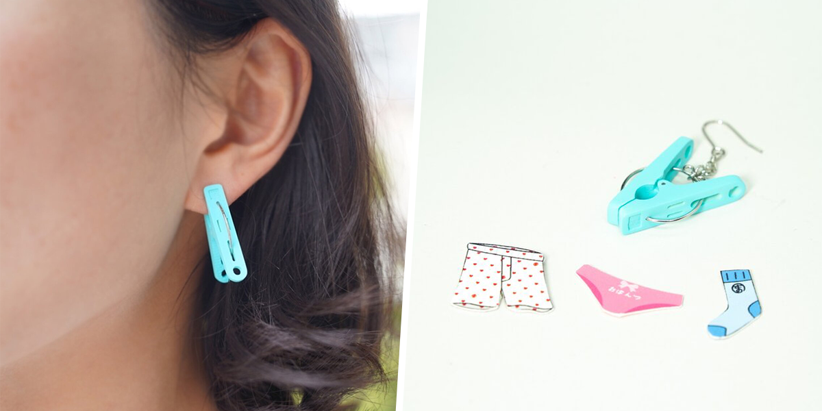 clothespin earrings