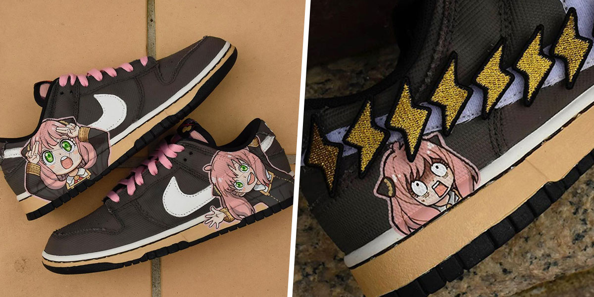 These Hand-Painted Spy x Family Nike Sneakers Come In Kawaii Designs Of Anya & Her Favourite Peanuts