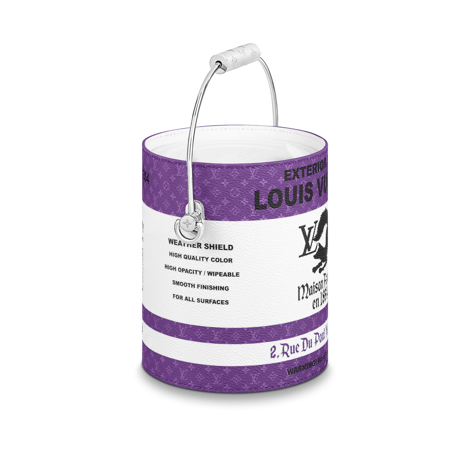 Louis Vuitton Ultra Violet Monogram Canvas and White Calfskin Paint Can Bag Silver Hardware, 2022 (Like New)