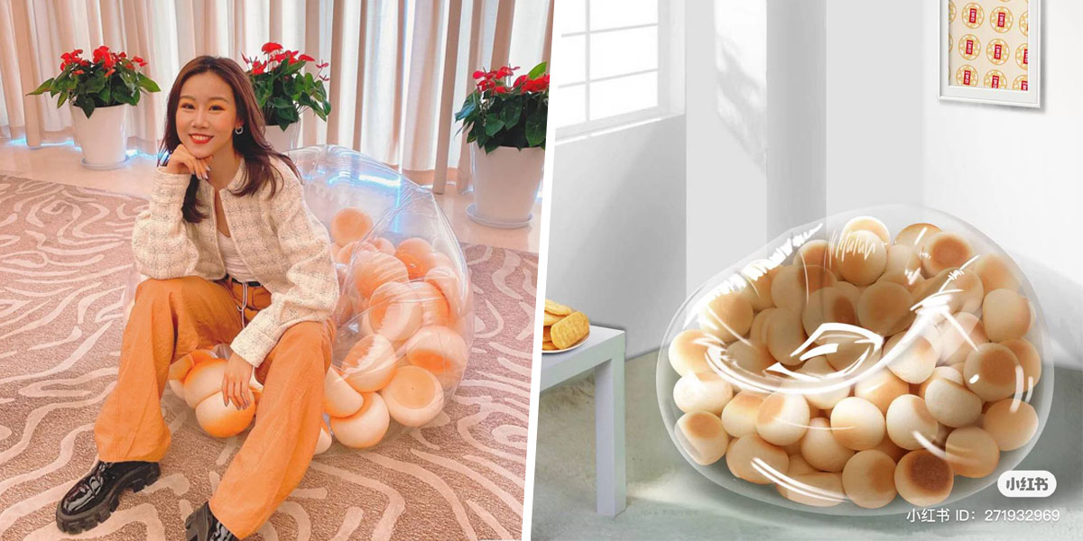 There Is Now A Want Want Bean Bag Filled With Mini “Milk Buns” For A Quirky Living Space