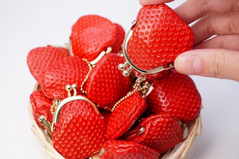 Strawberry pouch bags hot sale