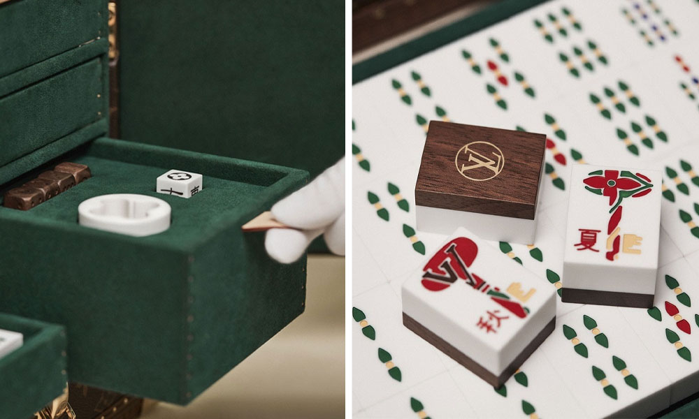 Louis Vuitton Gold Limited Edition Mahjong Tile Set Pendants