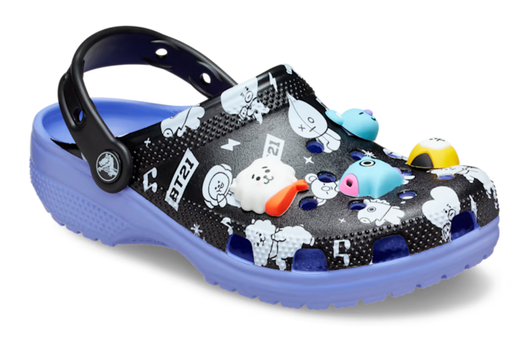 bt21 crocs clog side view