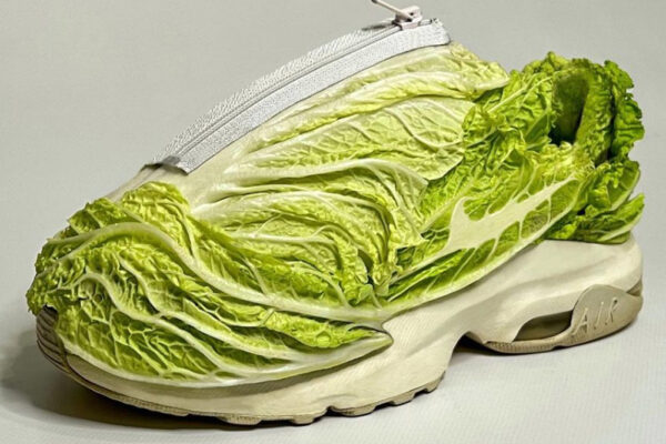 This Artist Designed Nike Air Sneakers With Cabbage & Bread