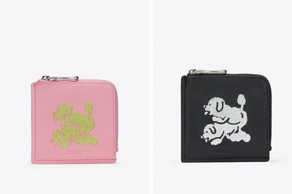 pink and black dog wallets