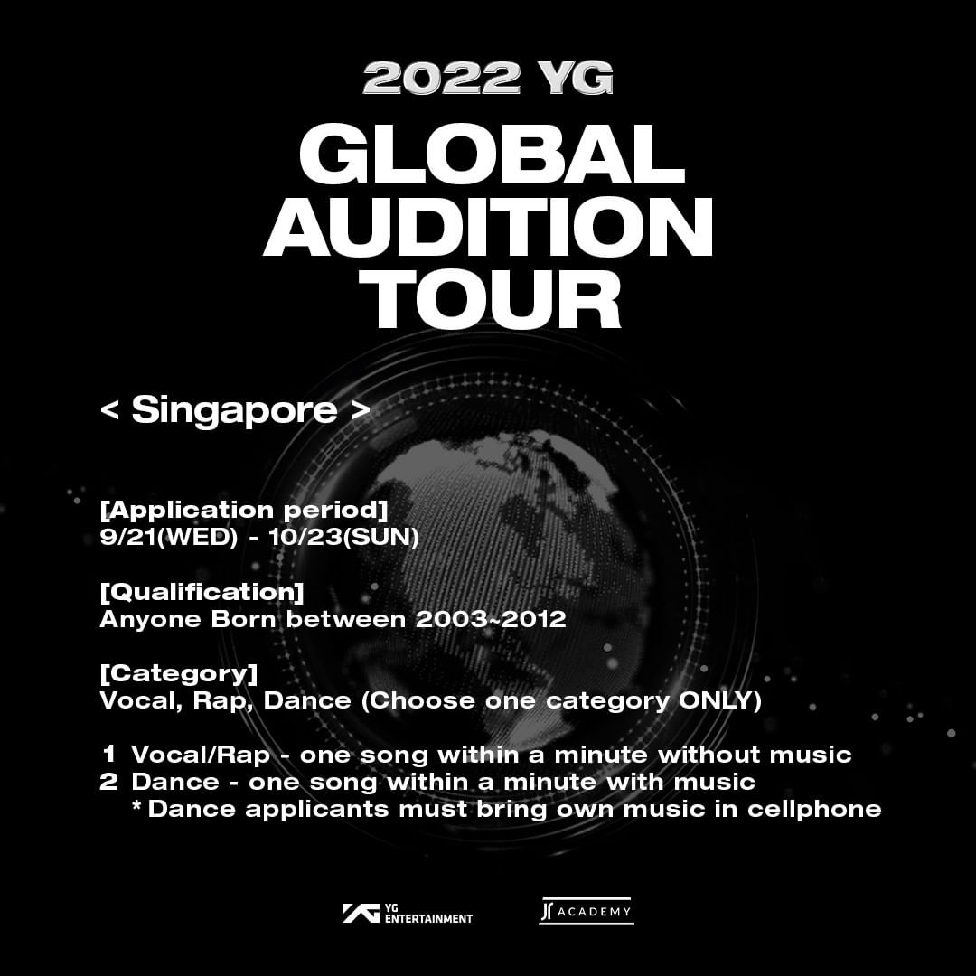 YG Entertainment Audition In Singapore