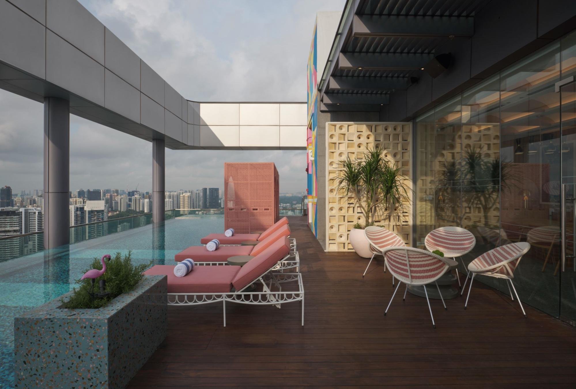 Las Palmas Is A New Poolside Rooftop Bar With Pink Furnishings