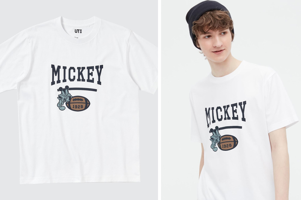 uniqlo mickey and friends white shirt