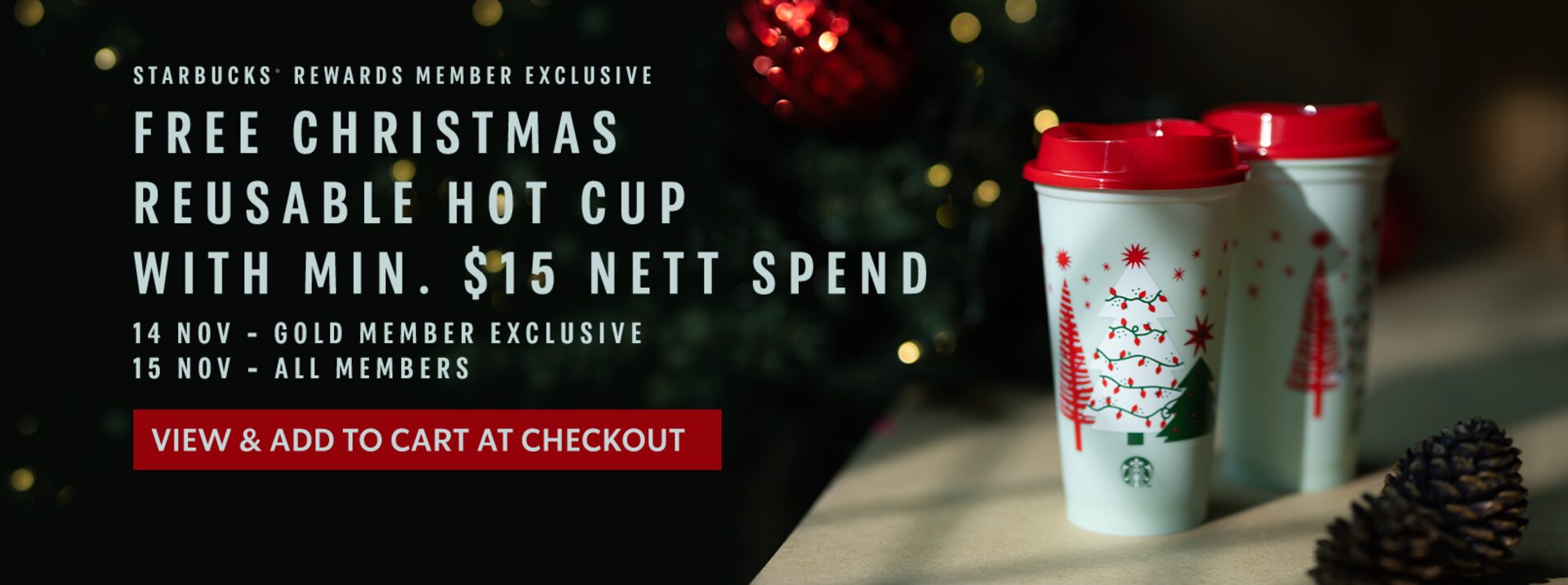 Free Starbucks Christmas Reusable Cup