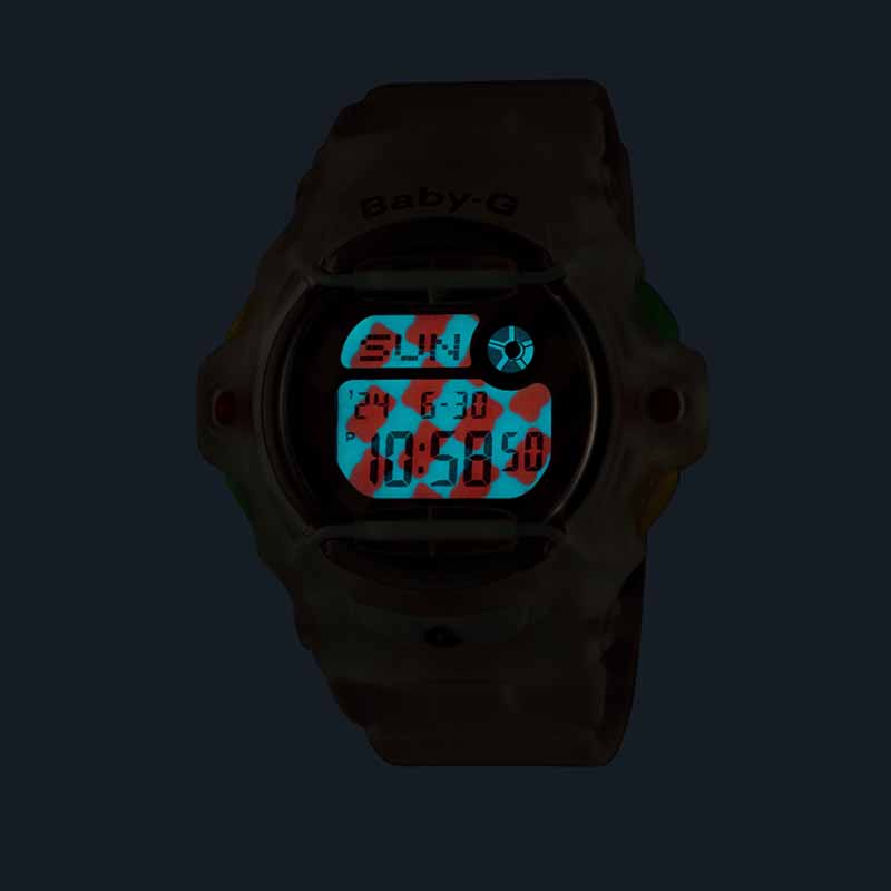 haribo casio baby g watch backlight