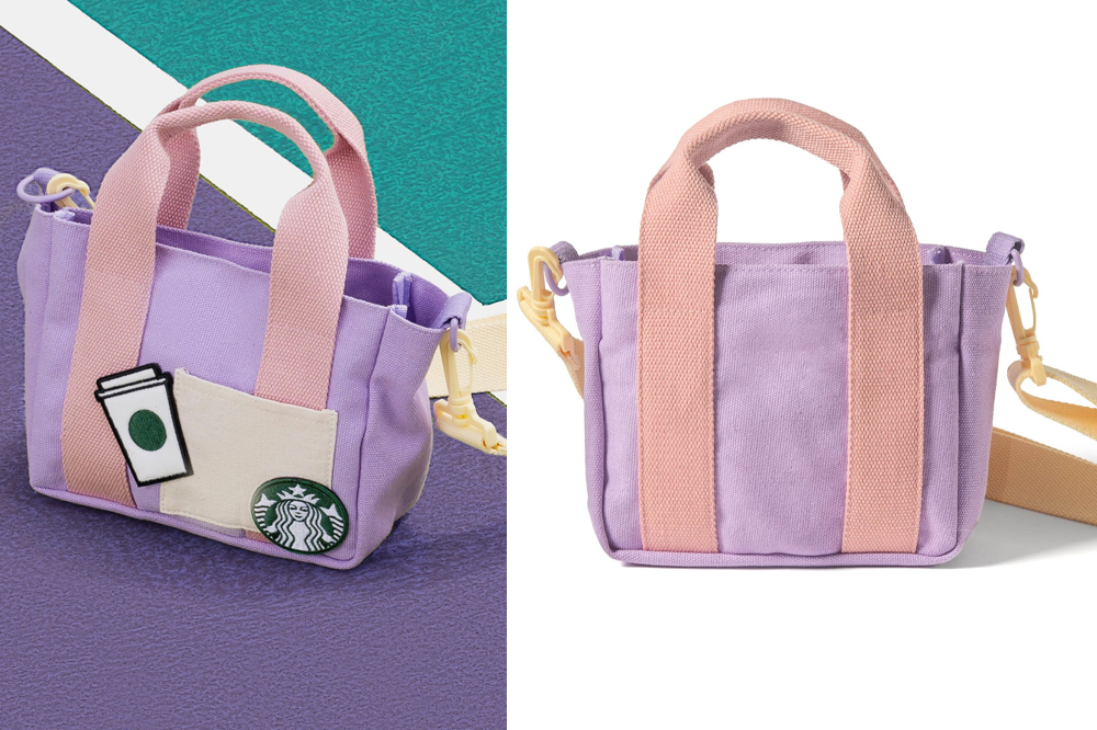 starbucks colour blocked mini bags purple