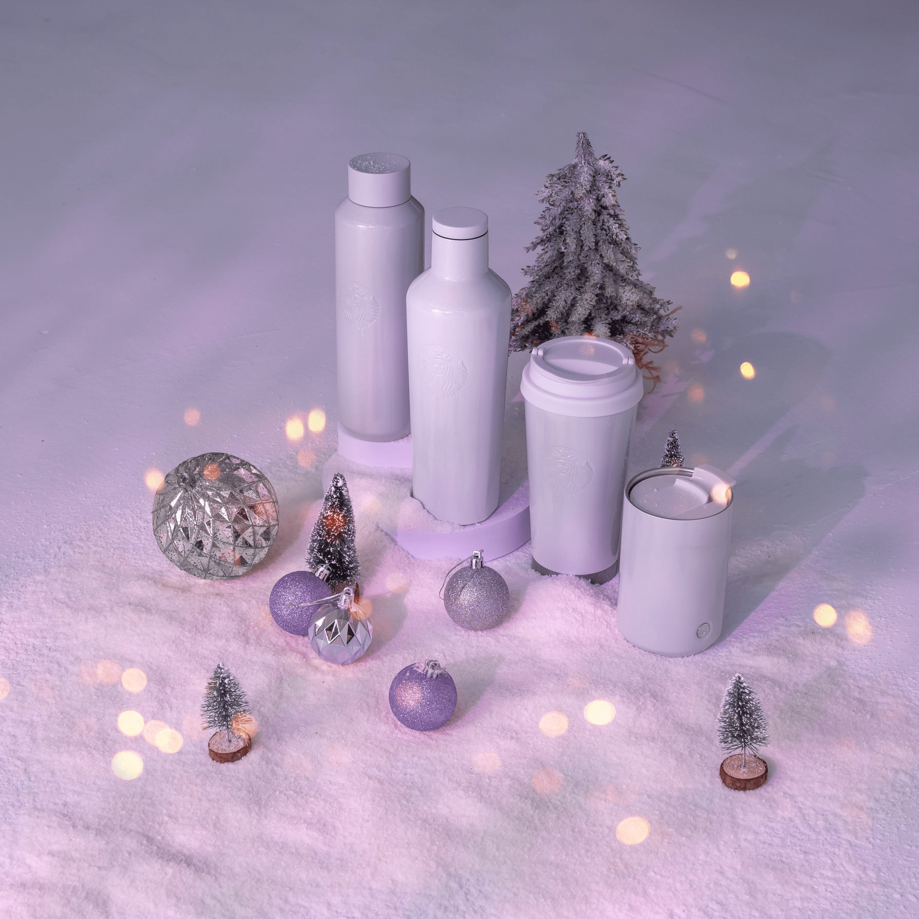Starbucks Japan Christmas Holiday 2021 Purple Stainless Cylinder Tumbl