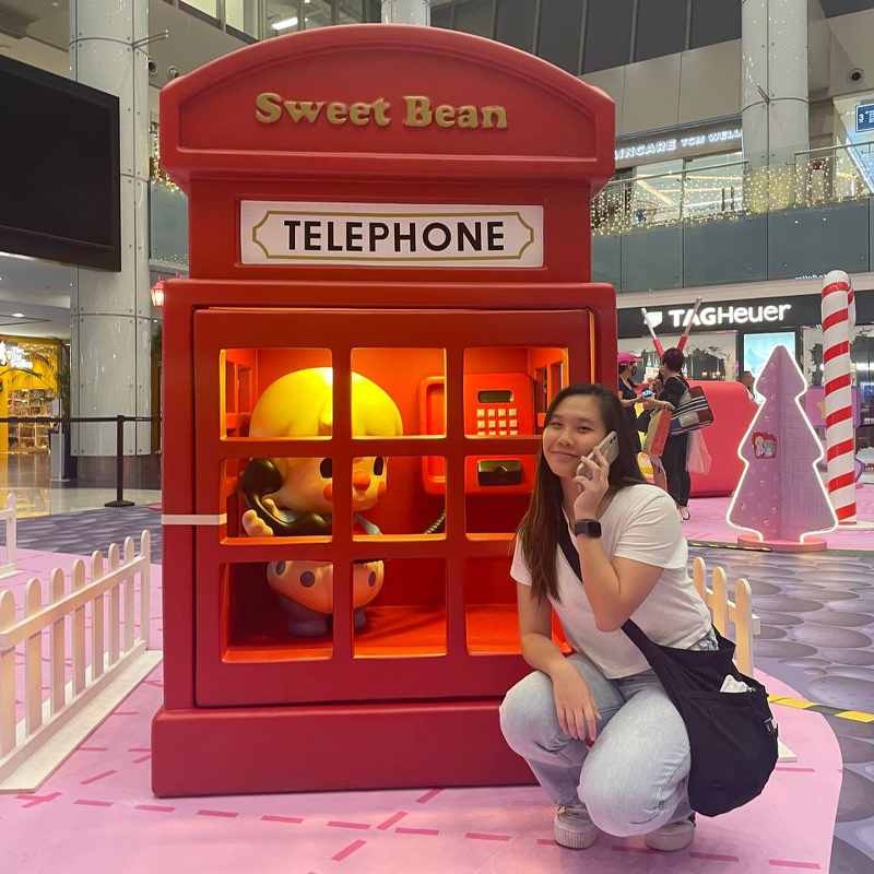 marina square pop mart event telephone booth