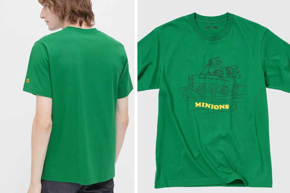 uniqlo minions collection green shirt