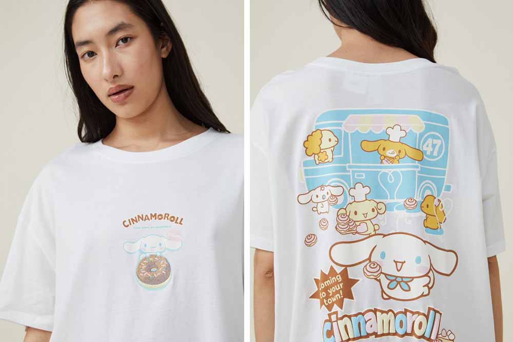 cotton on cinnamoroll white shirt 2