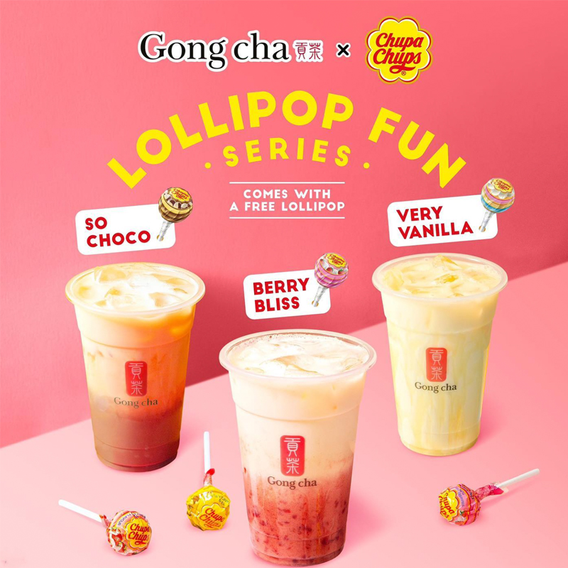 gong cha chupa chups three cups