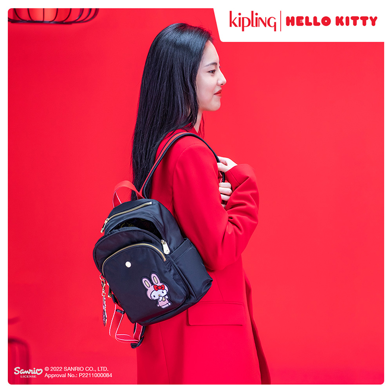 Kipling Hello Kitty Delia Mini Backpack in Black