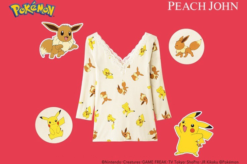 Pokémon Girls collection from Japanese lingerie brand Peach John