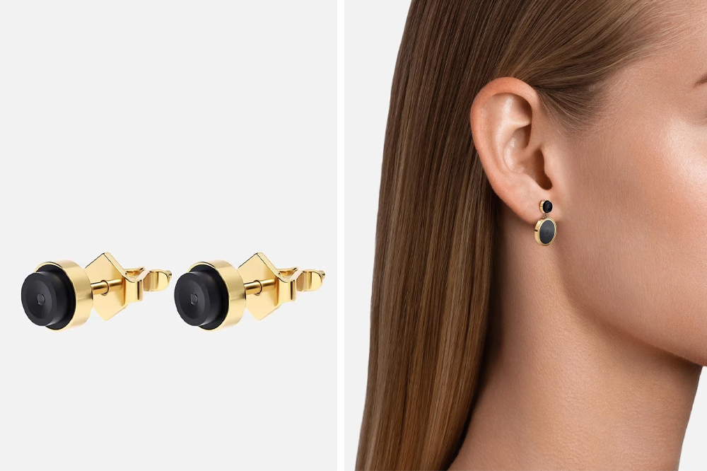 repurposed gold jewellery iphone camera earrings