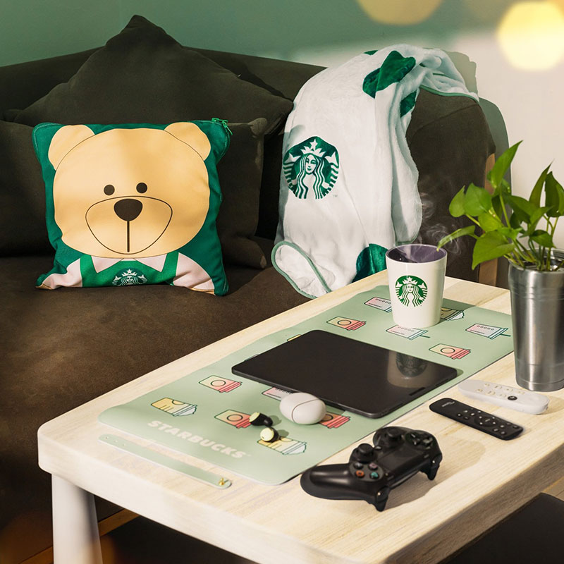 Starbucks Cushion Blanket Desktop Mat 