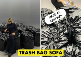 trash bag sofa cover image