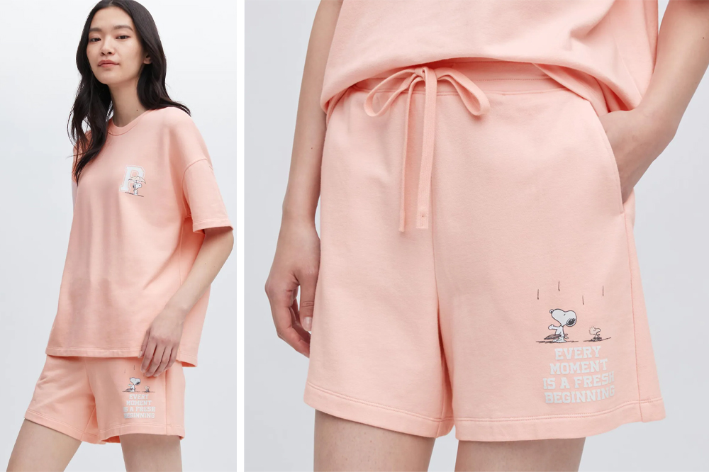 uniqlo peanuts pink set