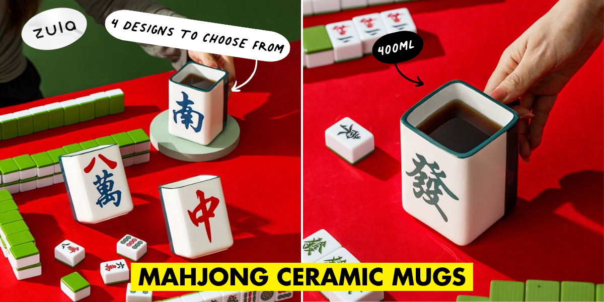 These Mahjong Ceramic Mugs Can Hold Your Accompanying Drinks When You Play With Your Kakis