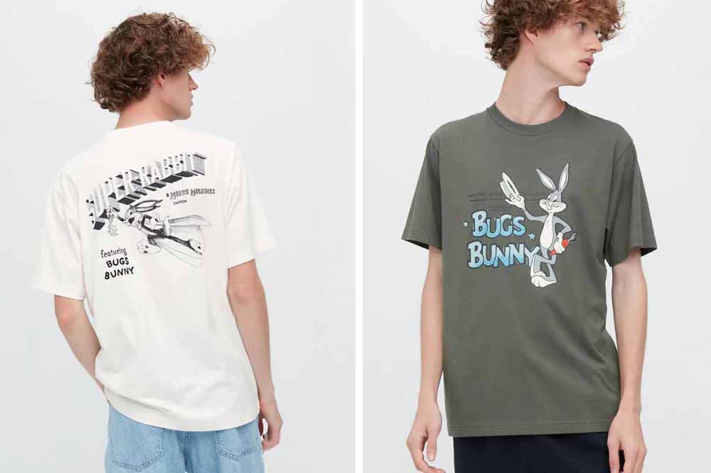 uniqlo looney tunes adult shirts green white