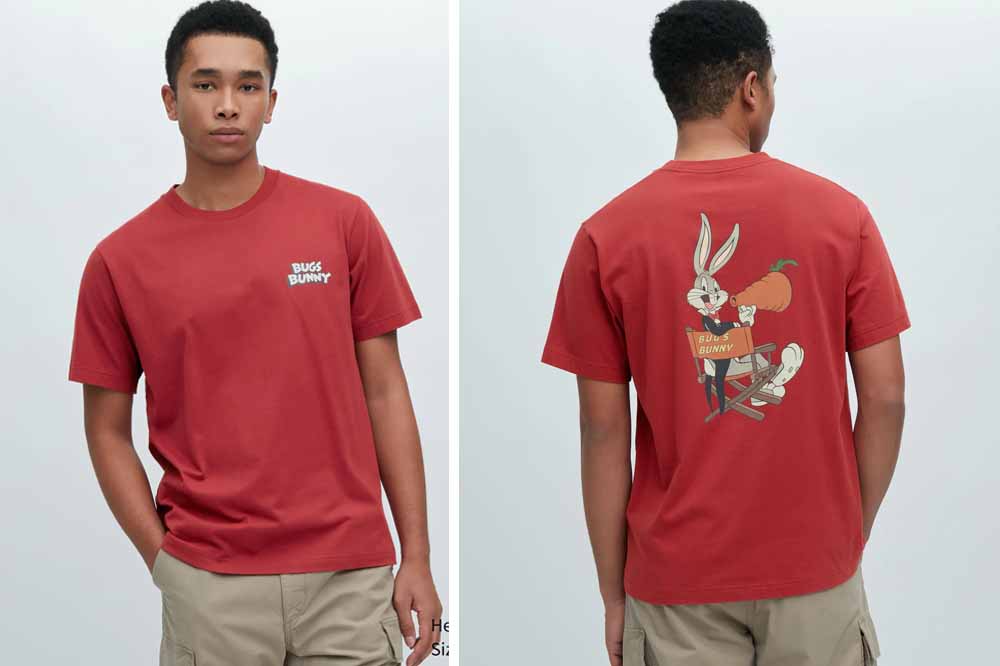uniqlo looney tunes adult red shirt