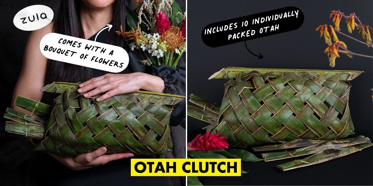 Local Otah Seller Now Has An Otah Clutch Made With Real Leaves & Sticks For A Spicy Look