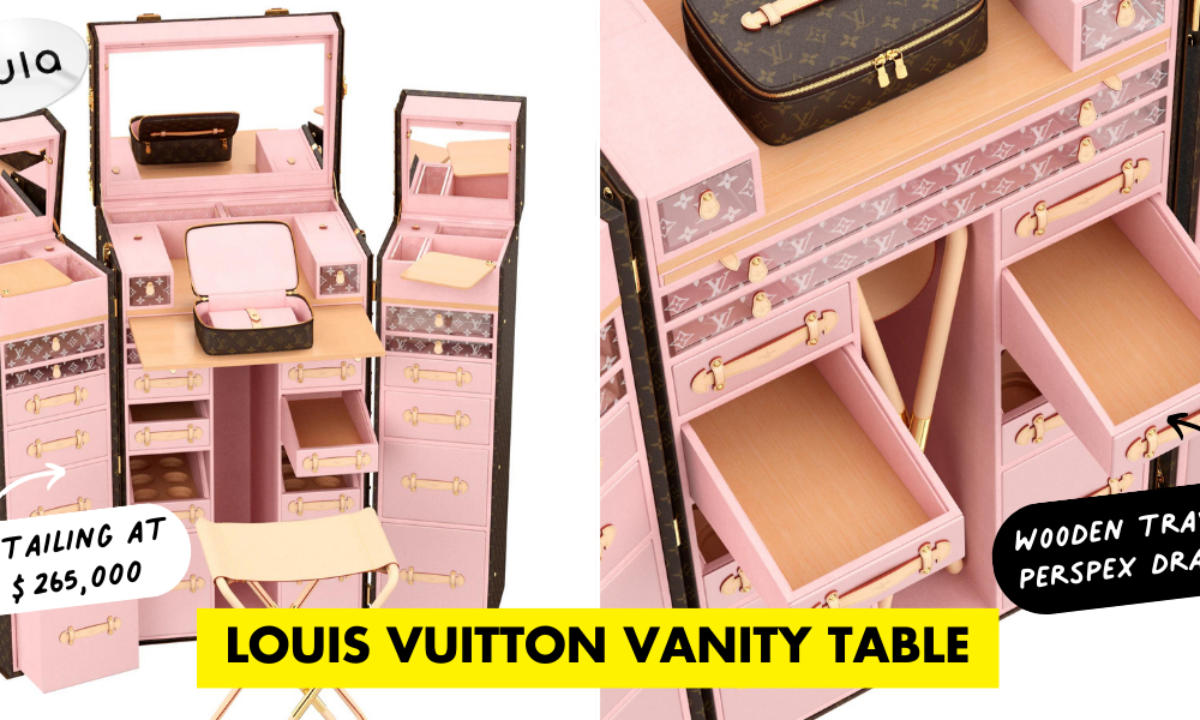 The perfect shade of pink 💗 Trunk is fully customizable! #mallecoiffe, louis  vuitton vanity mirror