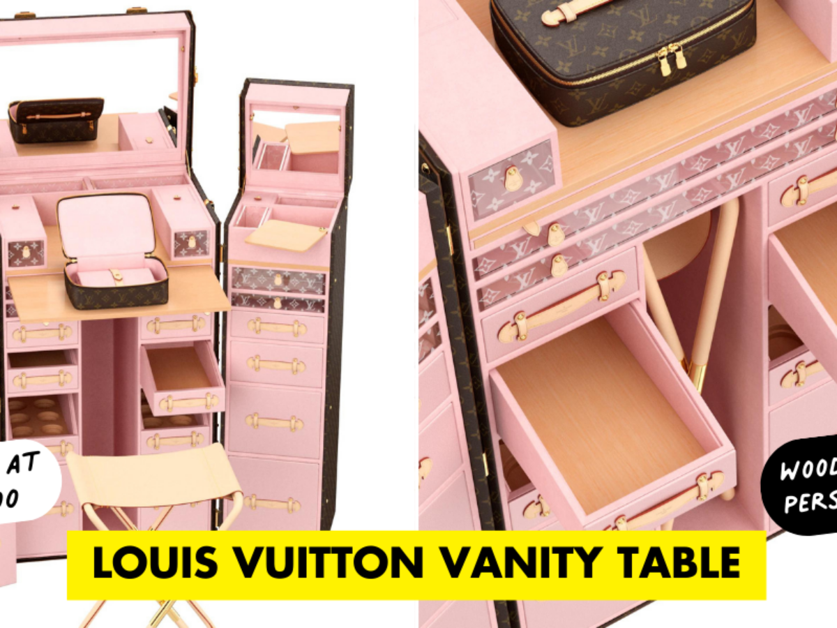 This Louis Vuitton Leather Trunk Opens Up Into A Vanity Table