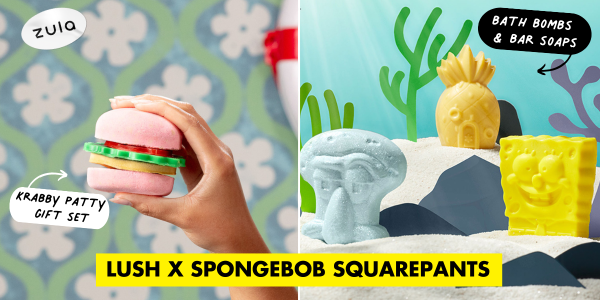 LUSH x SpongeBob SquarePants Has Eco-Friendly Soaps & Face Towels To Add F.U.N To Your Bath Time