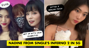 Nadine From Single’s Inferno 2 Spends First Trip In SG Going To Beauty Event, Receives Merlion Plush Toy