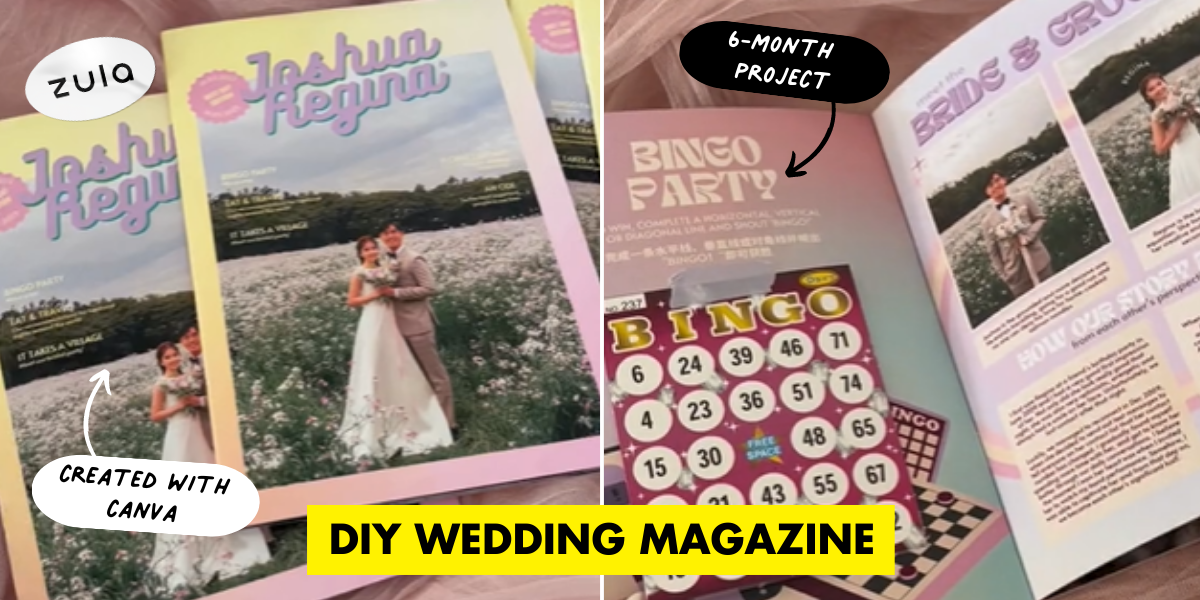 This Singaporean Couple Created DIY “Wedding Magazines” With Bingo Cards To Celebrate Their Big Day