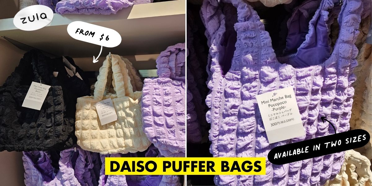 Daiso Now Has Puffer Tote Bags From $6 So You Can Join The Trend On A Budget