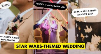 Singaporean Couple Has A Star Wars-Themed Wedding With Custom Lightsabers, Includes “Padawans” As Flower Girls