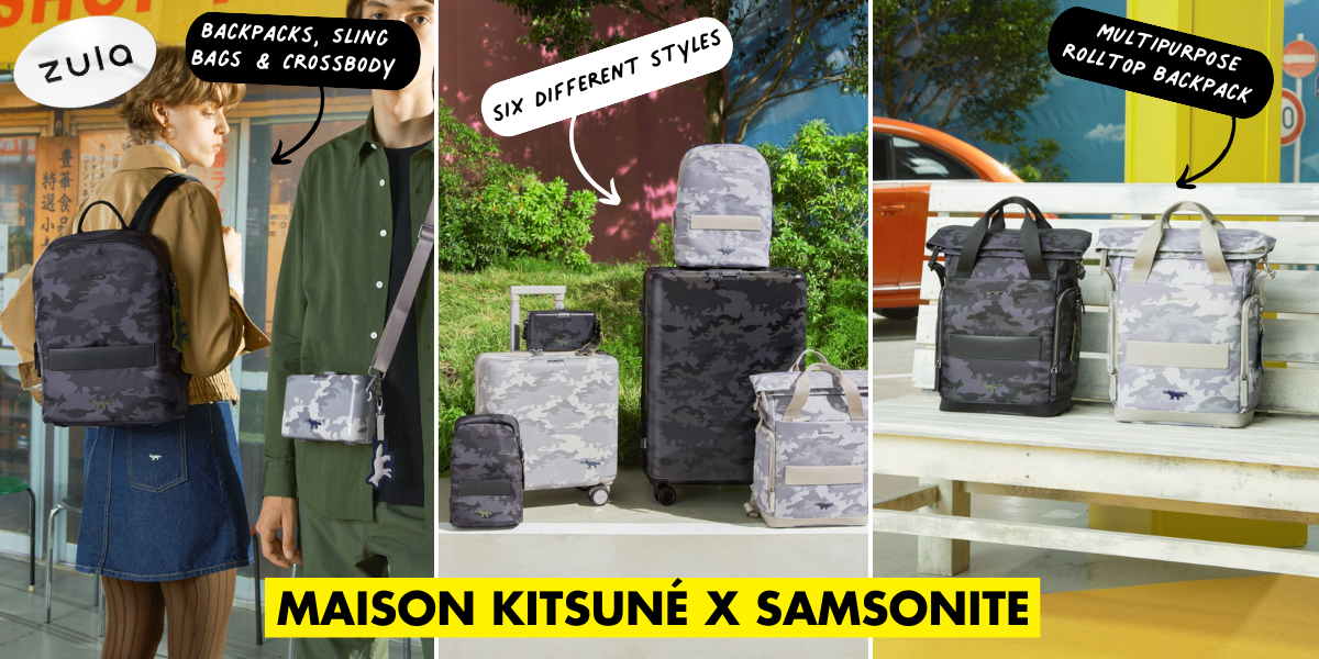The New Maison Kitsuné x Samsonite Collection Has Luggage & Crossbodies To Upgrade Your Airport Fashion