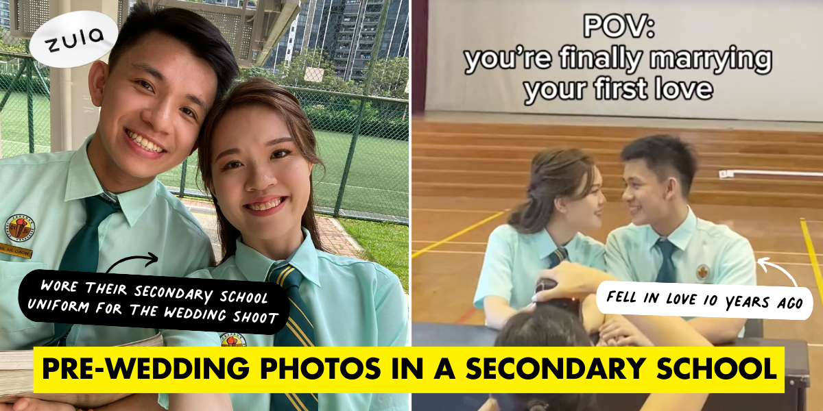Singaporean Couple Took Their Pre-Wedding Photos At The Secondary School Where They First Fell In Love