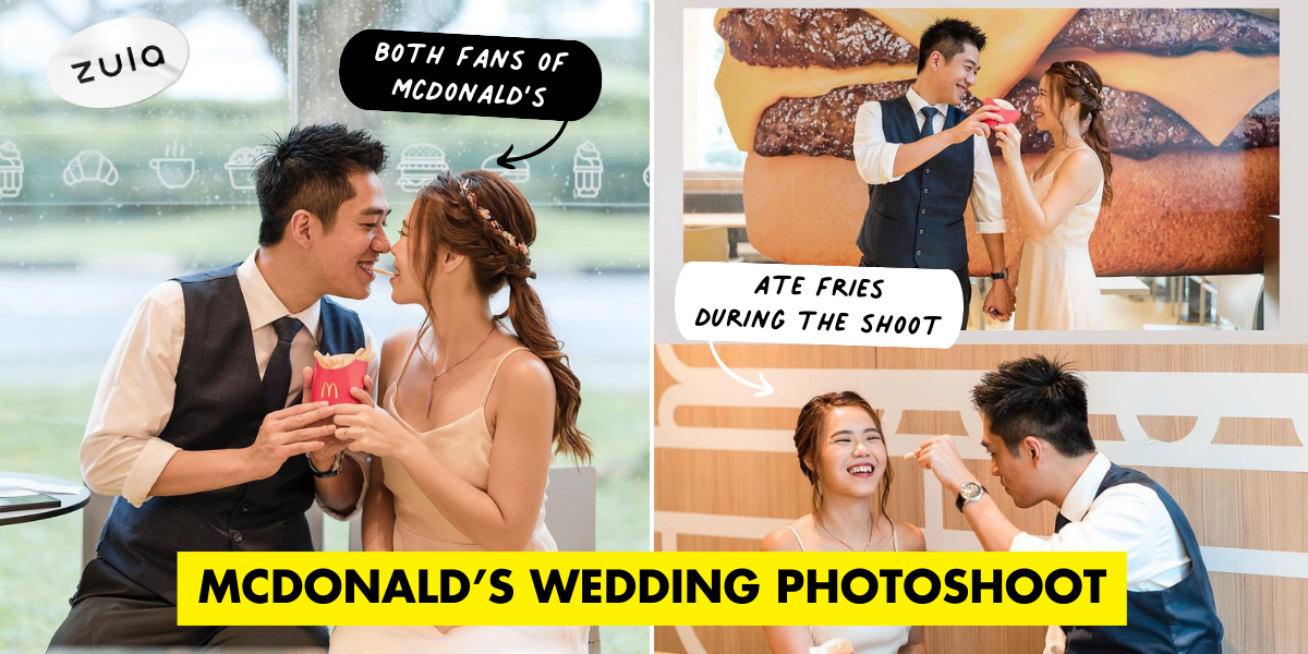 Singapore Couple Has Wedding Photoshoot At McDonald’s, Takes Their Love For Fast Food To The Next Level